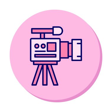 düz kamera ikonu vektör illüstrasyonu