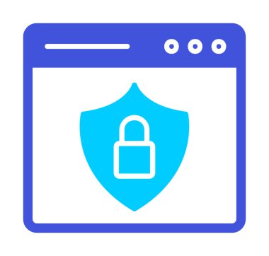 Basit Web Güvenlik simgesi, vektör illüstrasyonu