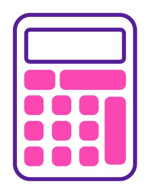 Beyaz arkaplanda hesap makinesi simgesi vektör çizimi 