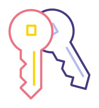 anahtar simgesi. düz dizayn. vektör illüstrasyonu 