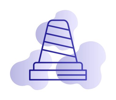 Trafik konisi vektör simgesi basit vektör illüstrasyonu