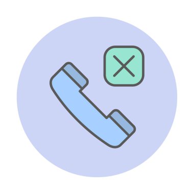 Arama telefonunun vektör illüstrasyonu Reddedilmiş simge