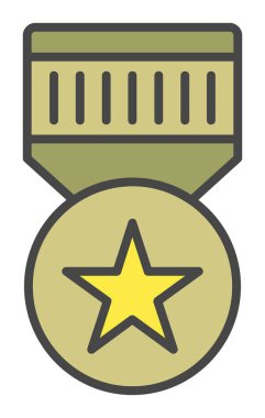 Moda düz renkli madalya ikonu. ödül rozeti