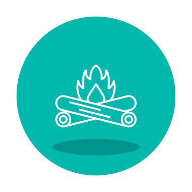 Basit düz ateş ikonu, vektör illüstrasyonu