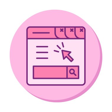 Basit web sayfası simgesi, vektör illüstrasyonu