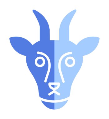 Keçi başı düz vektör simgesi 