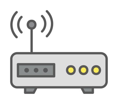 Modem düz ikon vektör çizimi