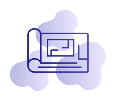 harita düz simgesi, vektör illüstrasyonu