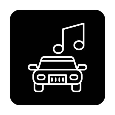 araba müzik simgesi vektör illüstrasyonu 