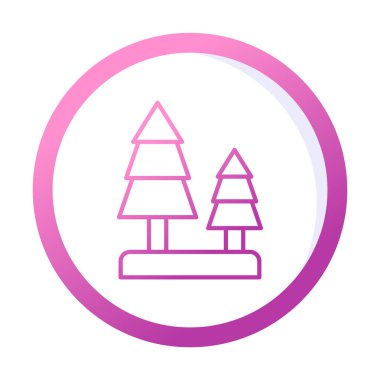 Orman ikonu vektör illüstrasyonu 