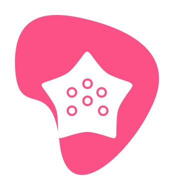 denizyıldızı düz ikon vektör çizimi 