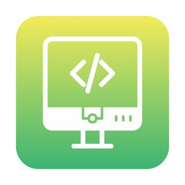 Kodlama. Web simgesi basit illüstrasyon                  