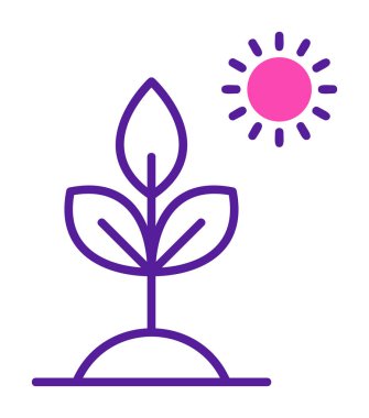 Biyoloji Bitki ana hatları simgesi beyaz arkaplanda izole edildi