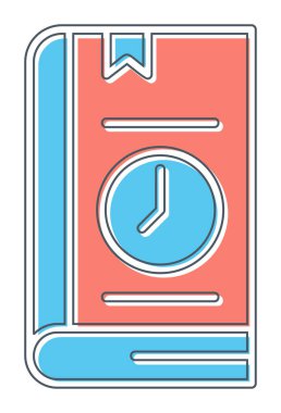 Kitap Zaman Sınırı simgesi, vektör illüstrasyonu 