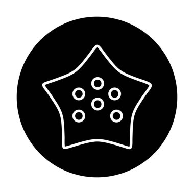 denizyıldızı düz ikon vektör çizimi 