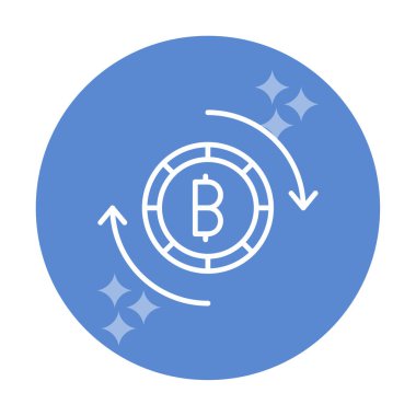 Basit bitcoin simgesi, vektör illüstrasyonu