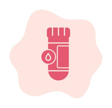 Kan testi tüpü ana hat vektör simgesi. Laboratuvar test sembolü, logo illüstrasyonu.