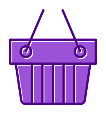 Alışveriş sepeti ikonu vektör illüstrasyonu 