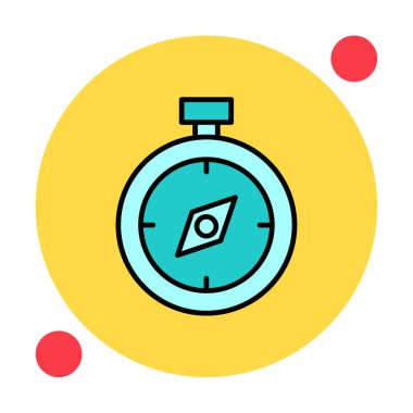  düz pusula ikon vektör çizimi