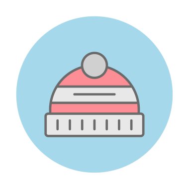 Kış Şapkası simgesinin vektör illüstrasyonu