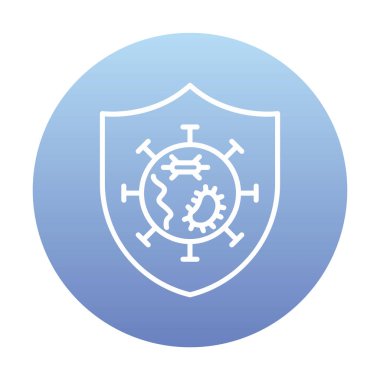 Mikroplar Korunan Kalkan ikon vektör çizimi