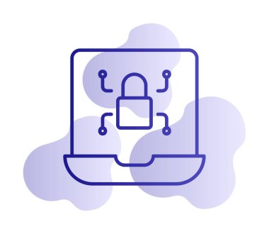 bilgisayar kilidi vektör illüstrasyonu 