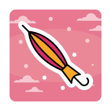 Kapatılan Şemsiye web simgesi, vektör illüstrasyonu