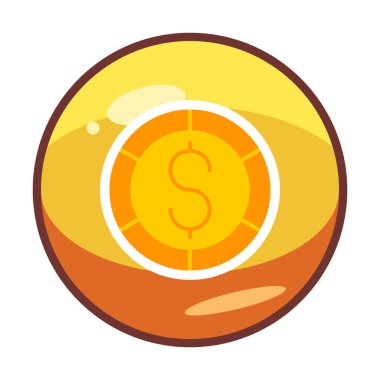 Dolar madeni para simgesi, vektör çizimi 