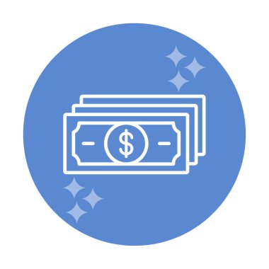 Dolar para çizgisi simgesi, vektör illüstrasyonu