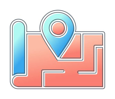 Konum iğnesi, vektör illüstrasyonlu harita simgesi