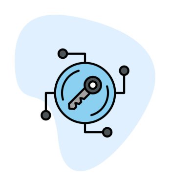 Anahtar ağ simgesi vektör illüstrasyonu 