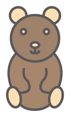  Oyuncak Ayı simgesi vektörü, illüstrasyon