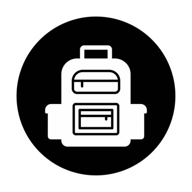 Sırt çantası düz simge vektör çizimi