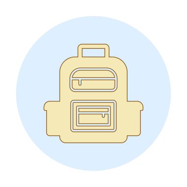 Sırt çantası düz simge vektör çizimi