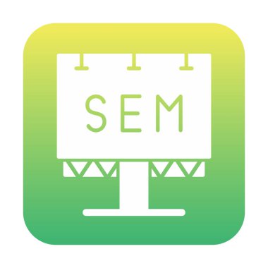 SEM ile Billboard simgesinin vektör illüstrasyonu  