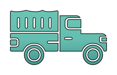 Askeri Kamyon ikonu vektör illüstrasyonu