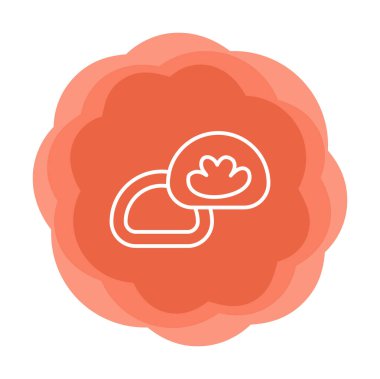 Japon tatlısı Mochi ikonunun vektör çizimi 