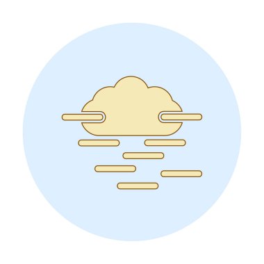 Sis ve bulut simgesi, hava sembolü, vektör illüstrasyonu   