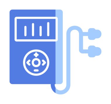 Kulaklık simgesi, vektör illüstrasyonlu Mp3 oynatıcı