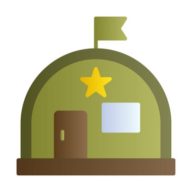 Basit Askeri Depo simgesi, vektör illüstrasyonu