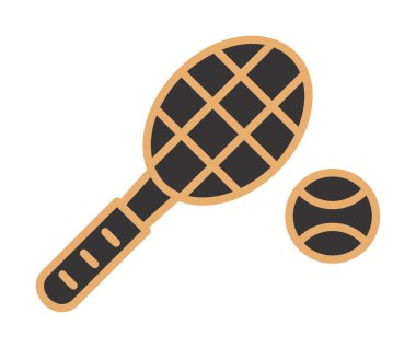 Tenis topu ve raket hattı biçim vektör tasarımı                  