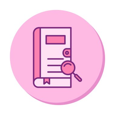 Büyüteç vektör çizimi olan bir kitap. Arama Kitabı kavramı                  