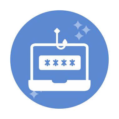 düz phishing çizgi vektör çizimi 