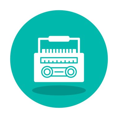 Eski Radyo Cassette simge vektör çizimi tasarımı