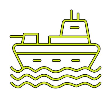 Gemi simgesi, vektör illüstrasyonu