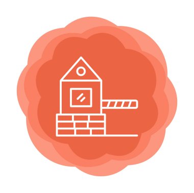 Askeri Bariyer simgesinin vektör çizimi 