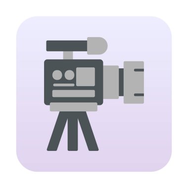 düz kamera ikonu vektör illüstrasyonu