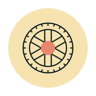 Lastik yassı vektör simgesi beyaz arkaplanda izole edildi