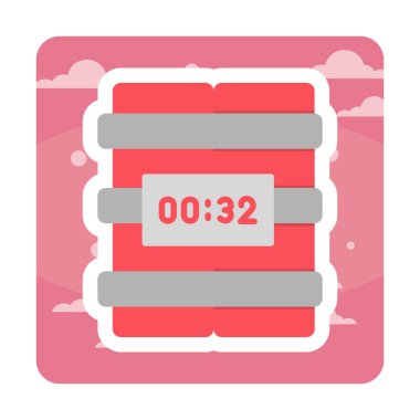 Zaman bombası ikonu vektör illüstrasyonu.