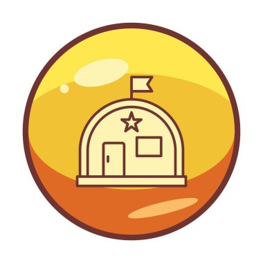 Basit Askeri Depo simgesi, vektör illüstrasyonu